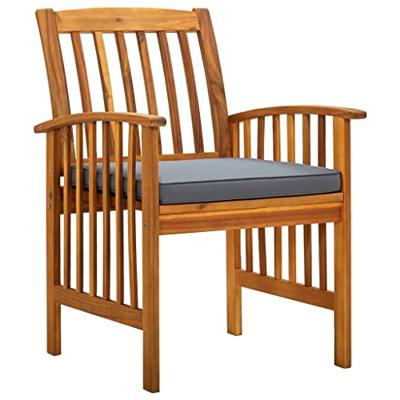 Tuinstoelen 2 st met kussens massief acaciahout