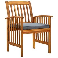 Tuinstoelen 2 st met kussens massief acaciahout - thumbnail
