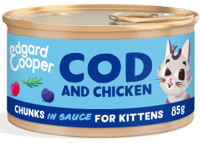 Cat kitten chunks cod/chicken 85g Edgard & Cooper - Edgard en cooper - thumbnail