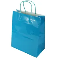 Geschenktas met hengsel XL blauw 32 cm | 60 stuks - thumbnail