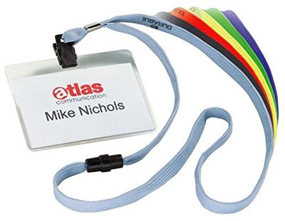 Durable badge met textielband donkerblauw, 10 stuks Durable badge met textielband donkerblauw, 10 stuks