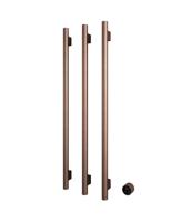 Hotbath &MORE set van 3 rails RARV135 ROUND135 cm met separate schakelaar en inbouw element Geborsteld Koper PVD (RARV135-3BCP) - thumbnail