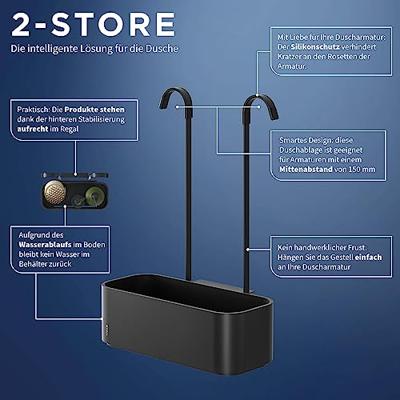 Ophangbaar Doucherek Tiger 2-Store voor Douchekraan 25 cm Zwart