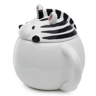 Adoramals Zebra Deksel Gevormde Keramiek Mok