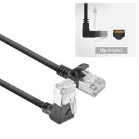 ACT DA4930 U/FTP CAT6A LSZH Slimline Patchkabel | RJ45 Connectoren Recht naar 90° Haaks Boven | Zwart | 15 cm - thumbnail