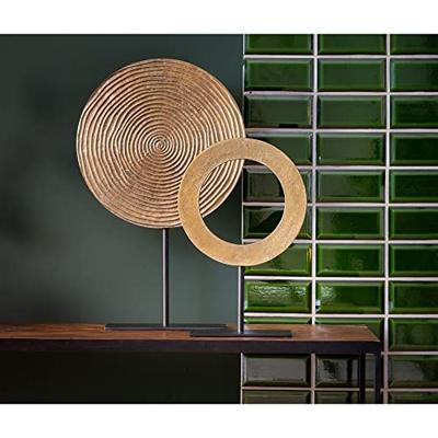 Ornament on base 35x10x56 cm RAWAS r ant brnz circle-mt blck