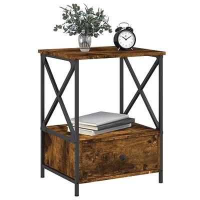 Nachtkastjes 2 st 50x41x65 cm bewerkt hout gerookt eikenkleurig Nachtkastjes 2 st 50x41x65 cm bewerkt hout gerookt eikenkleurig