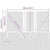 VidaXL Afrasteringspaal grijs 10 x 1,4 m (19 x 19 mm gaas) - thumbnail