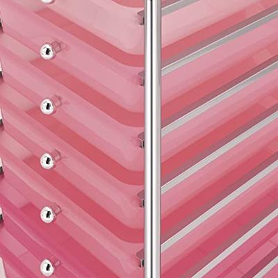 VidaXL Opbergtrolley met 10 lades mobiel kunststof ombre roze