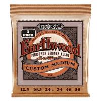 Ernie Ball 3543 Earthwood Custom Medium Phosphor Bronze 12,5-56 snaren voor westerngitaar (3 sets) - thumbnail