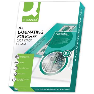 Q-CONNECT lamineeretui A4 2x 250 micron 100 stuks Q-CONNECT lamineeretui A4 2x 250 micron 100 stuks