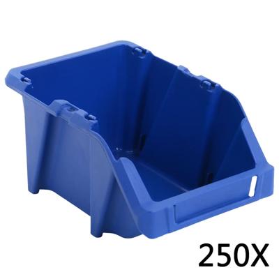 VidaXL Opbergbakken stapelbaar 103x165x76 mm blauw 250 st