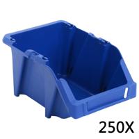 VidaXL Opbergbakken stapelbaar 103x165x76 mm blauw 250 st - thumbnail