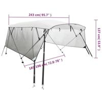 VidaXL Biminitop 4 bogen met mesh zijwanden 243x(185-198)x137 cm - thumbnail