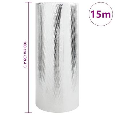 VidaXL Radiatorfolie zilver 15 x 1 m polyetheen