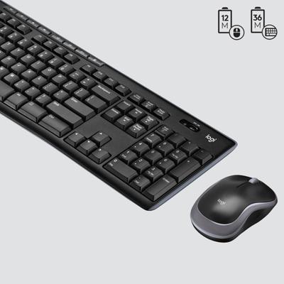 Logitech MK270 Draadloos Toetsenbord en Muis QWERTY Toetsenbord Zwart - thumbnail