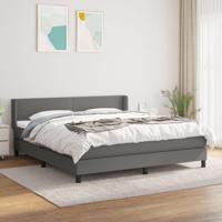 Boxspring met matras stof donkergrijs 180x200 cm - thumbnail