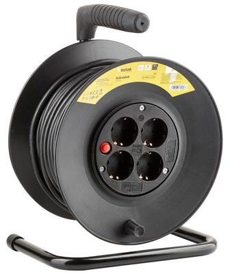Technik Kabelhaspel H05 3x1,5qmm 25m zwart - 1167272 Technik Kabelhaspel H05 3x1,5qmm 25m zwart - 1167272