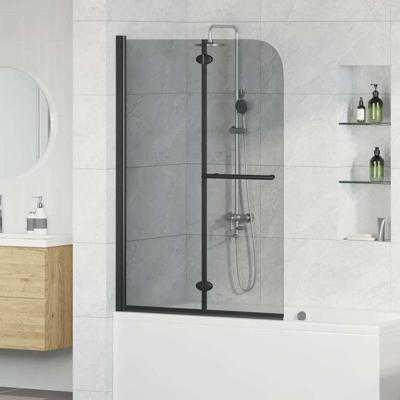 VidaXL Douche omhulsel zwart 120 x 140 cm esg-glas en aluminium