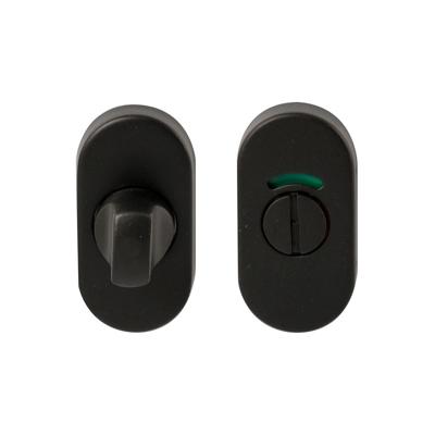 Hardbrass Shuffle toilet-/badkamersluiting ovaal - zwart