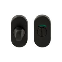 Hardbrass Shuffle toilet-/badkamersluiting ovaal - zwart - thumbnail