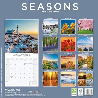 Seasons Calendar 2026 Square Scenic Wall Calendar - 16 Month