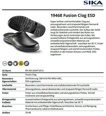 Sika 19468 Fusion klomp ESD OB | Zwart | Maat 47 - 00.089.001.47