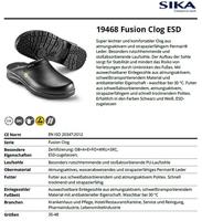 Sika 19468 Fusion klomp ESD OB | Zwart | Maat 45 - 00.089.001.45 - thumbnail