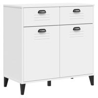 Dressoir VIKEN 80x40x80 cm bewerkt hout wit - thumbnail
