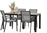 Trestino diningset gironde 161 dining antraciet - thumbnail