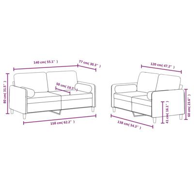 2-delige Loungeset met kussens fluweel blauw