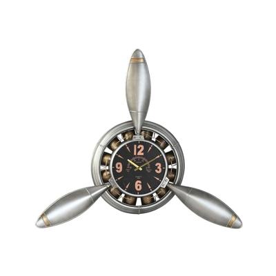 Muurklok Home ESPRIT Gouden Zilverkleurig PVC Metaal Propellers Vintage 133 x 24 x 120 cm Muurklok Home ESPRIT Gouden Zilverkleurig PVC Metaal Propellers Vintage 133 x 24 x 120 cm