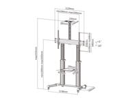 Equip 650605 100 Portable flat panel floor stand Aluminium flat panel vloer standaard - thumbnail