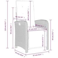 Tuinstoelen 2 st verstelbaar voetensteun poly rattan beige mix - thumbnail