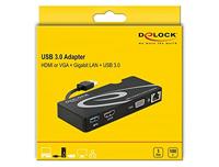 DeLOCK Adapter USB 3.0 > HDMI / VGA + Gigabit LAN + USB 3.0 - thumbnail