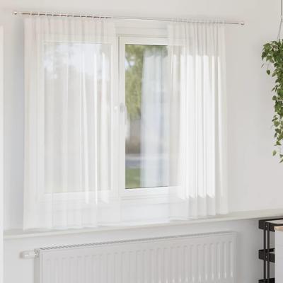 Gordijnen voile met roedezakken 2 st wit