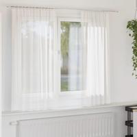 Gordijnen voile met roedezakken 2 st wit - thumbnail