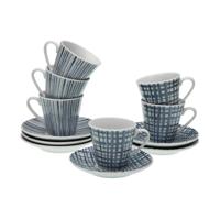Koffieset Versa Blauw Porselein - thumbnail