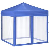 VidaXL Partytent inklapbaar met zijwanden 2x2 m blauw - thumbnail