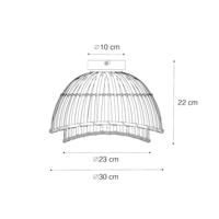 QAZQA Oosterse plafondlamp zwart met naturel bamboe 30 cm - Pua - thumbnail