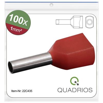 Quadrios 22C435 Dubbele adereindhulzen 1 mm² Deels geïsoleerd Rood 1 set(s) Quadrios 22C435 Dubbele adereindhulzen 1 mm² Deels geïsoleerd Rood 1 set(s)