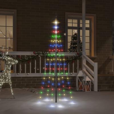 Vlaggenmast kerstboom 108 LED's meerkleurig 180 cm Vlaggenmast kerstboom 108 LED's meerkleurig 180 cm