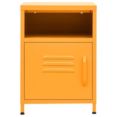 Nachtkastjes 2 st 35x35x51 cm staal mosterdgeel