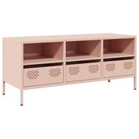 Tv-meubel 101,5x39x43,5 cm koudgewalst staal roze - thumbnail