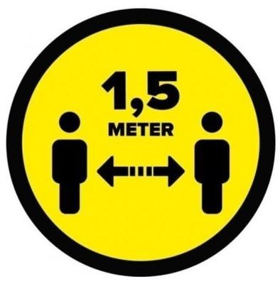 Houd 1,5 meter afstand geel - Ø 250 mm Houd 1,5 meter afstand geel - Ø 250 mm