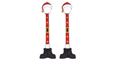 Lemax santa street lamp s/2 verlichte kerstdorp accessoire Santa's Wonderland 2016