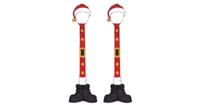 Lemax santa street lamp s/2 verlichte kerstdorp accessoire Santa's Wonderland 2016 - thumbnail