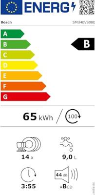 Bosch SMU4EVS08E Onderbouw vaatwasser Grijs - thumbnail