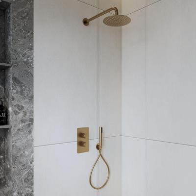 Inbouw Regendouche Set Aqua Splash Colorato Met Handdouche En Wanduitloop Geborsteld Goud Aqua Splash