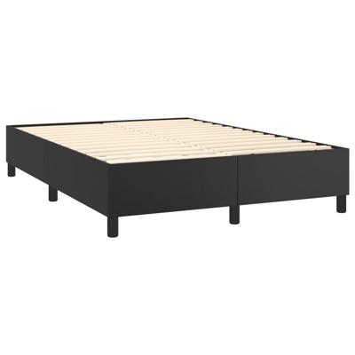 Boxspring met matras kunstleer zwart 140x190 cm - thumbnail